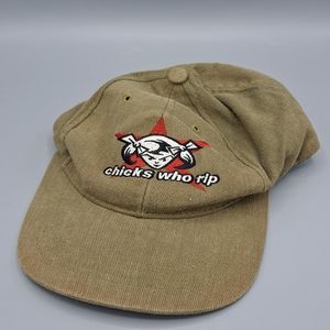 RARE Unisex OSFA Headmaster Inc Chicks Who Rip Beige Brown Hat Cap